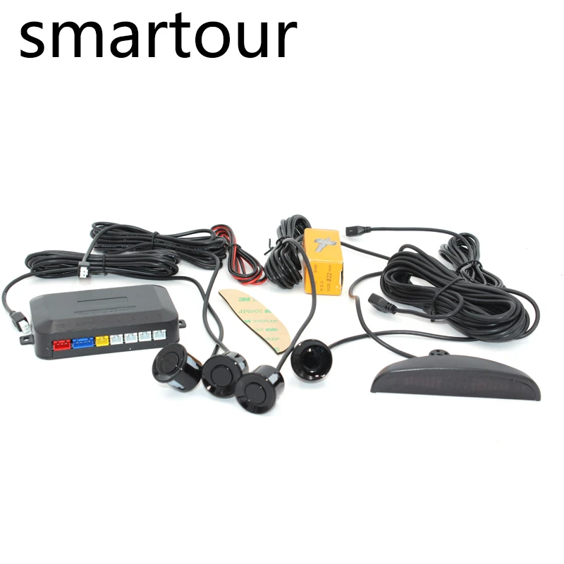 Smartour Viecar Car LED Parking Sensor Kit 4 Sensors 22mm Backlight Display Reverse Backup Radar Monitor System 12V 