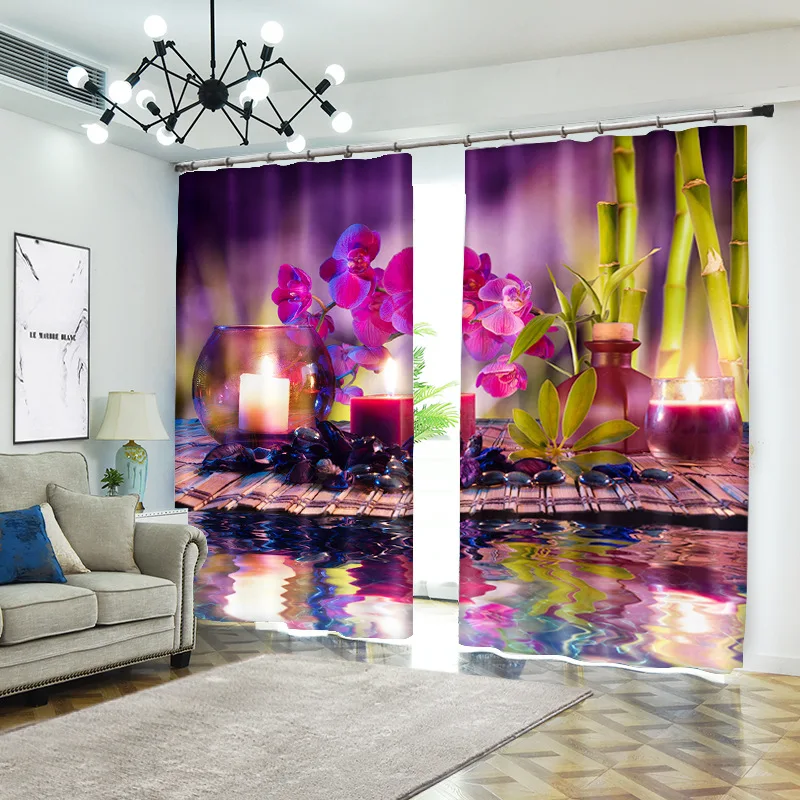 

Waterside 1set Modern blackout curtains for window treatment blinds finished drapes window curtains Living room bedroom CU166