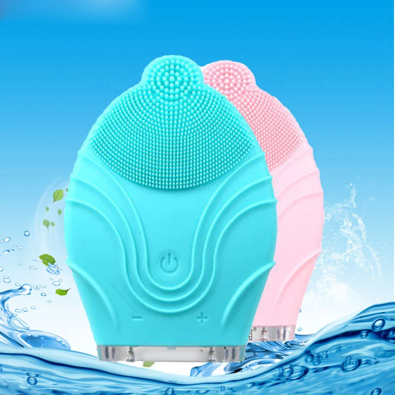 

Ultrasonic wave Face Wash Brushes Machine Soft Silicone Electric Cleansing Instrument Waterproof Design Vibration Skin Care Spa