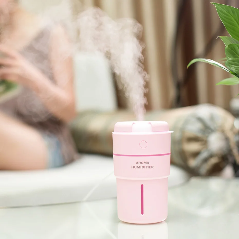 

320ml Air Humidifier Aroma Diffuser Essential Oil Diffuser Humidifier LED Night Light for car
