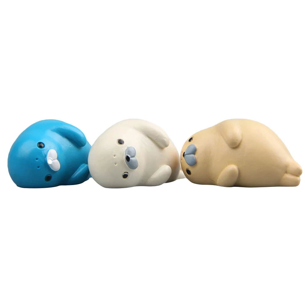 

3pcs Cute Removable Stereoscopic Simulation Magnet Sea Lion Wall Sticker Fridge Sticker 3D Lying Animal for Home Room Decoration
