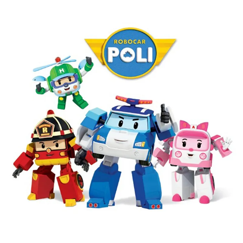 4 шт./компл. Robocar Poli детские игрушки робот трансформер аниме фигурка юбки фигурки