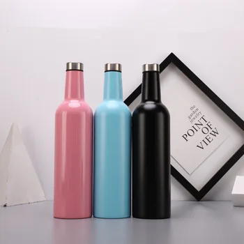 

Sell Originality New Pattern Vacuum 304 Stainless Steel Red The Wine Bottle Outdoor Sport Cola Bottle Vacuum Cup Customized