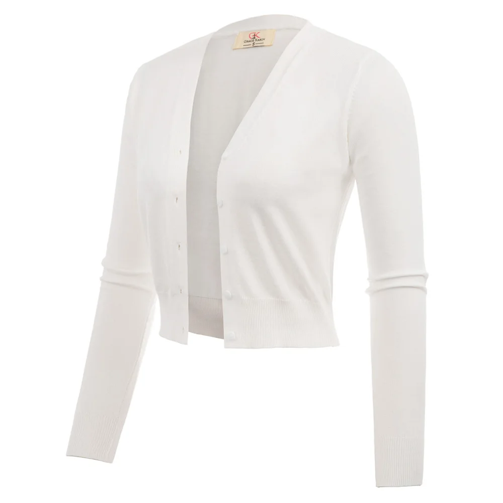 

Women Nine Point Sleeve V-Neck sweater pure color autumn classy basic Cropped Cotton Knitwear Knitting Coat Cardigan ladies tops