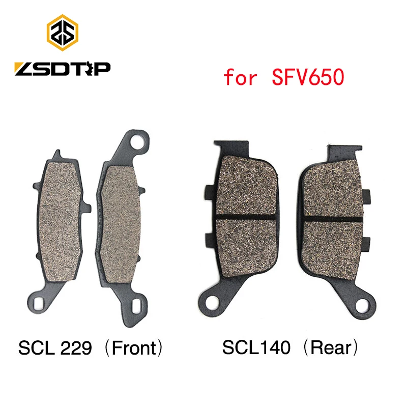 

ZSDTRP Motorcycle Front and Rear Brake Pads for Suzuki SFV650 2009-2014 Brake Disc Pad Kit