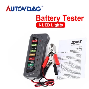 

XTOOL 12V Digital Battery Alternator Tester 6 LED Lights Display Auto Car Diagnostic Tool For Cars Vehicle Motorcycle