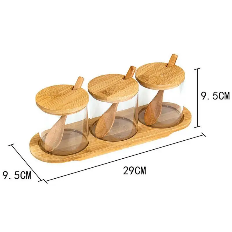 Необычный, прозрачный Стекло кухонное для специй Jar-тройку приправа резервуар емкости для специй бутылка для дозировки коробка соль