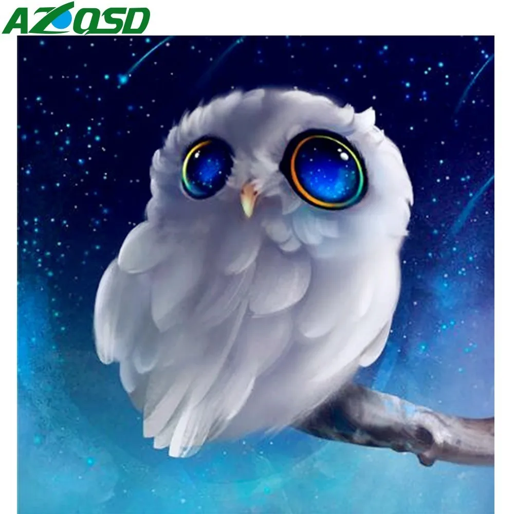 Алмазная живопись AZQSD милая сова искусственная Рукоделие 5D квадратная вышивка