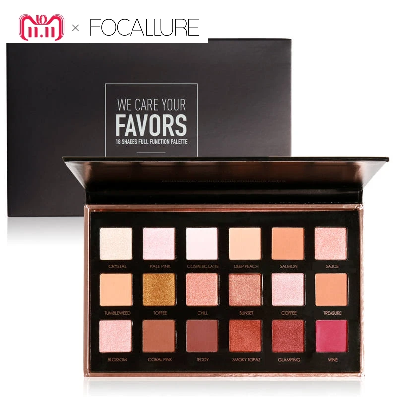 

FOCALLURE 18 Colors Eyeshadow Palette Shimmer Matte Pigment Eye Shadow Cosmetics Mineral Matte Colors with Shimmer Glitter