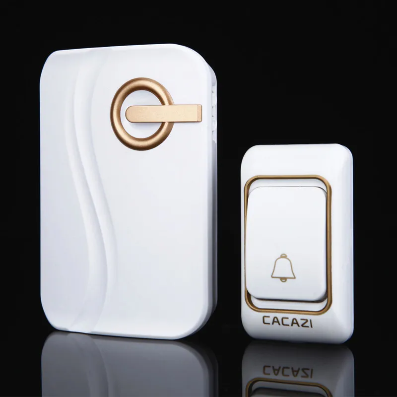 

CACAZI Wireless Doorbell DC battery-operated 200M remote waterproof 1 transmitter 1 receiver 36 rings door chime Cordless Bell