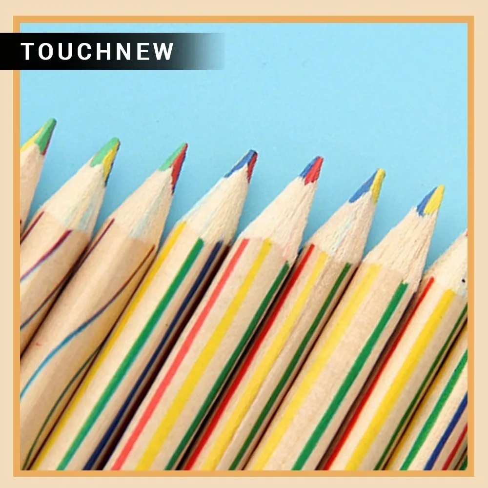 

Best 50/120 creative beautiful painted four-color gift triangle core children color pencil Safety