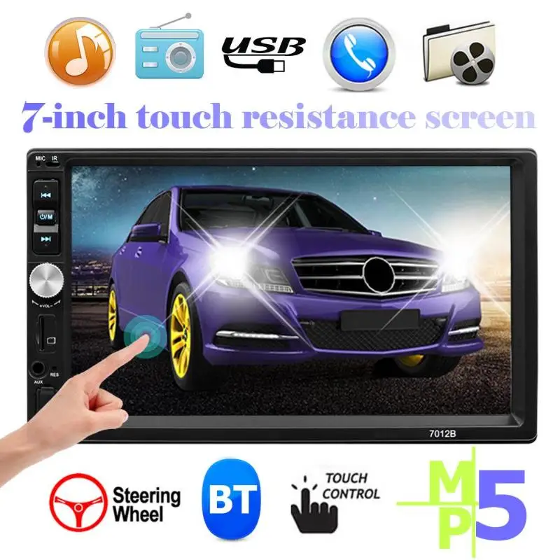 

SWM 7012B 7in Double DIN 2din Bluetooth Music Car Stereo MP5 Player Touch Screen Head Unit AUX USB FM Radio In Dash Receiver