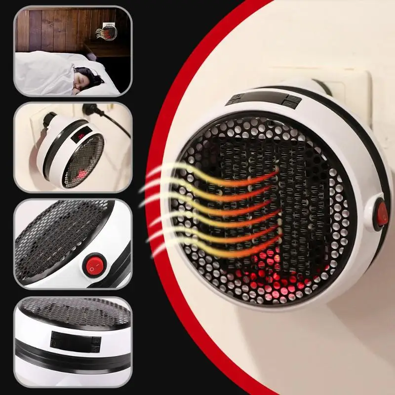 

900W Electric Heater Fan Household Wall Handy Heater Stove Hand Warmer Fan Mini Radiator Warmer Warm Machine for Winter EU US