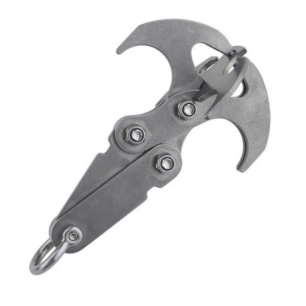 

Multi Tools Stainless Steel Survival Folding Grappling Hook Climbing Claw Outdoor Gravity Carabiner Rescue Gear small Silver