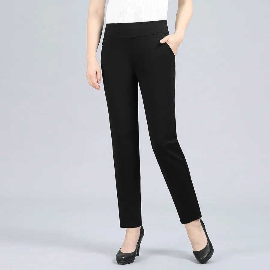 

Spring Autumn High Waist Stretch Long Pants Women Straight Trousers Women Pantalon Femme Work Office Ladies Pants Plus Size 4XL
