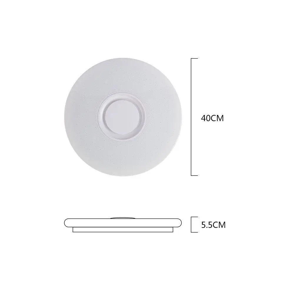  60W Rgb Flush Mount Round Starlight Music Led Ceiling Light Lamp With Bluetooth Speaker Dimmable Co - 32978015047