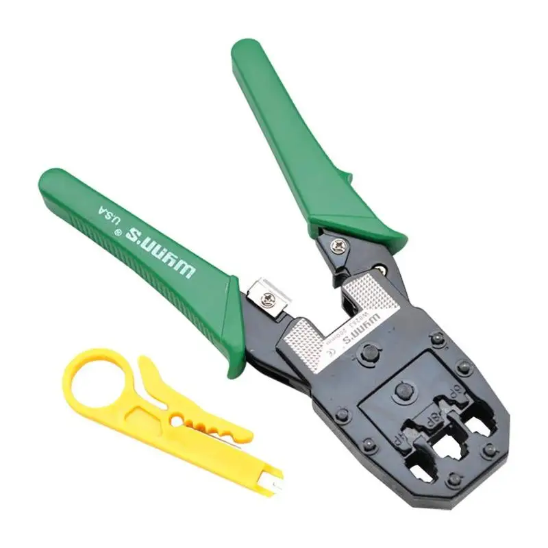 

200MM Network Cable Clamp Pliers Crimping Strippers Wire Cutter Hand Tools Suit for 4P4C & 4P2C