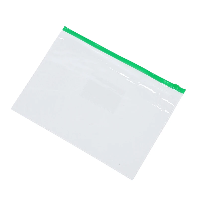 

Office Green Clear Size A4 Paper Slider Zip Folders PVC Files Bags 20PCS