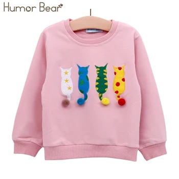 Humor Bear Kids Sweater Autumn Long-sleeve T-shirt  Boy Girl Children Clothes Cartoon Brand Child Coat Outwear Clothing 2-6Y 1