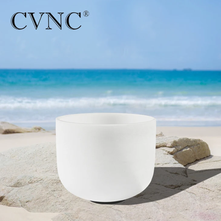 

CVNC 10" Note E Solar plexus Chakra Frosted Quartz Crystal Singing Bowl Yoga