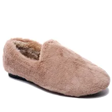 

Winter Fur Slippers Women Warm Ladies Home Slippers Plush Mules Fur Shoes Woman Flats Fur Slides Indoor Flip Flops Women
