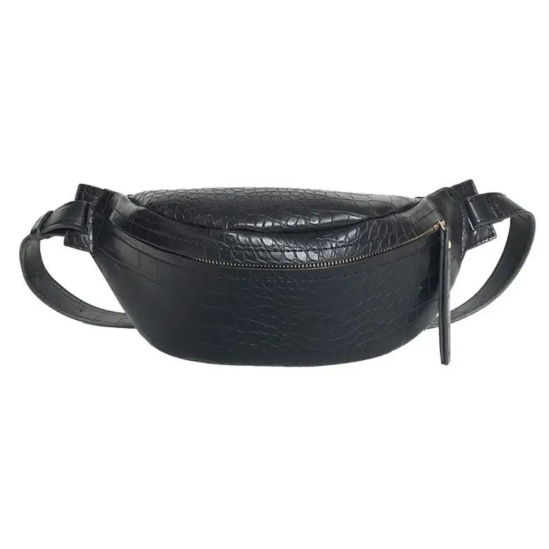 

Alligator Hobos Women Solid Color Sports Shoulder Waist Bag Leather Fanny Chest Belt Packs Crossbody Running Bags Sac A Dos New