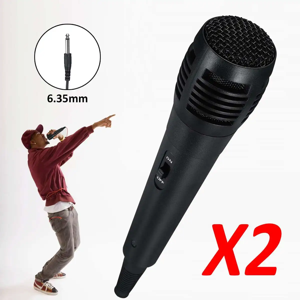 2 шт Профессиональный ручной 6,35 мм проводной динамический микрофон аудио чистый голос для DVD штанги колонки Караоке Пение музыка