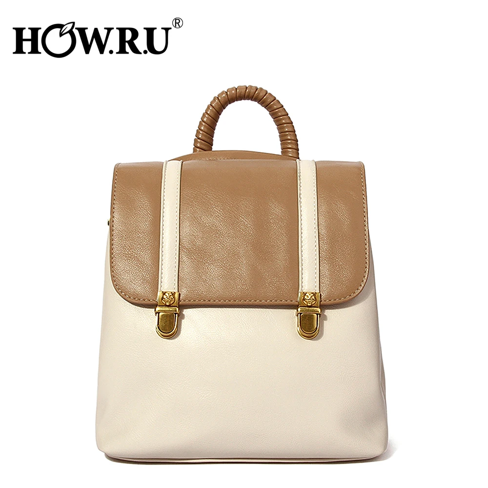 

HOWRU Single Shoulder Backpack for Teenage Girls PU Leather Women Shoulder Bag Female Backpacks Multifunction Bag Pack for Women
