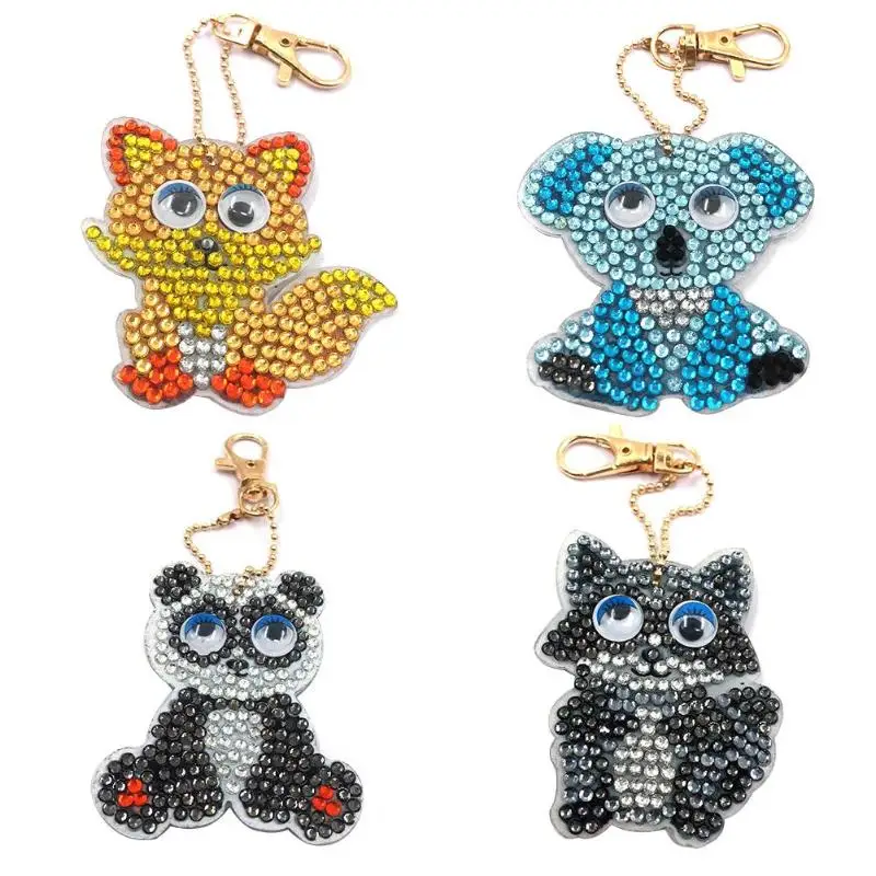 

DIY Full Drill Diamond Painting Cartoon Animal Key Chain Jewelry Cross Stitch Embroidery Home Decor Gift Many Type For Choice