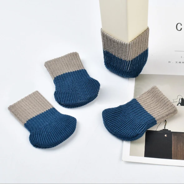 

4Pcs/Set Table Chair Foot Leg Double Knit Cover Protector Socks Sleeve Protect Floor Chair Foot Cover Socks Wear-resistant Foot