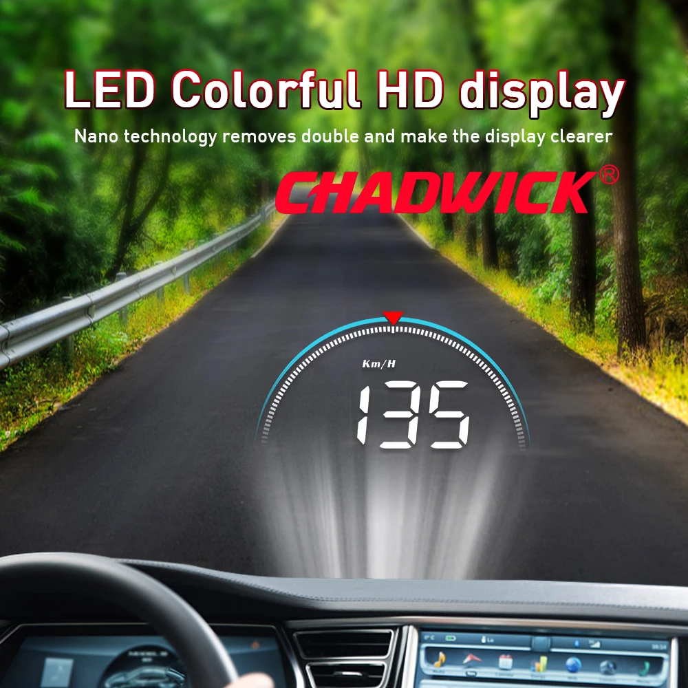 

Car HUD Head Up Display driving datas on the front windshield CHADWICK M8 driving information instantly speed,RPM,water temperat