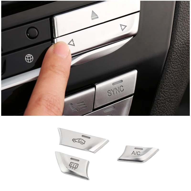 Фото Хромированная Автомобильная центральная консоль для BMW 5 Series 528 530 G30 540li 2018 ABS, кнопки кондиционера, крышка №4