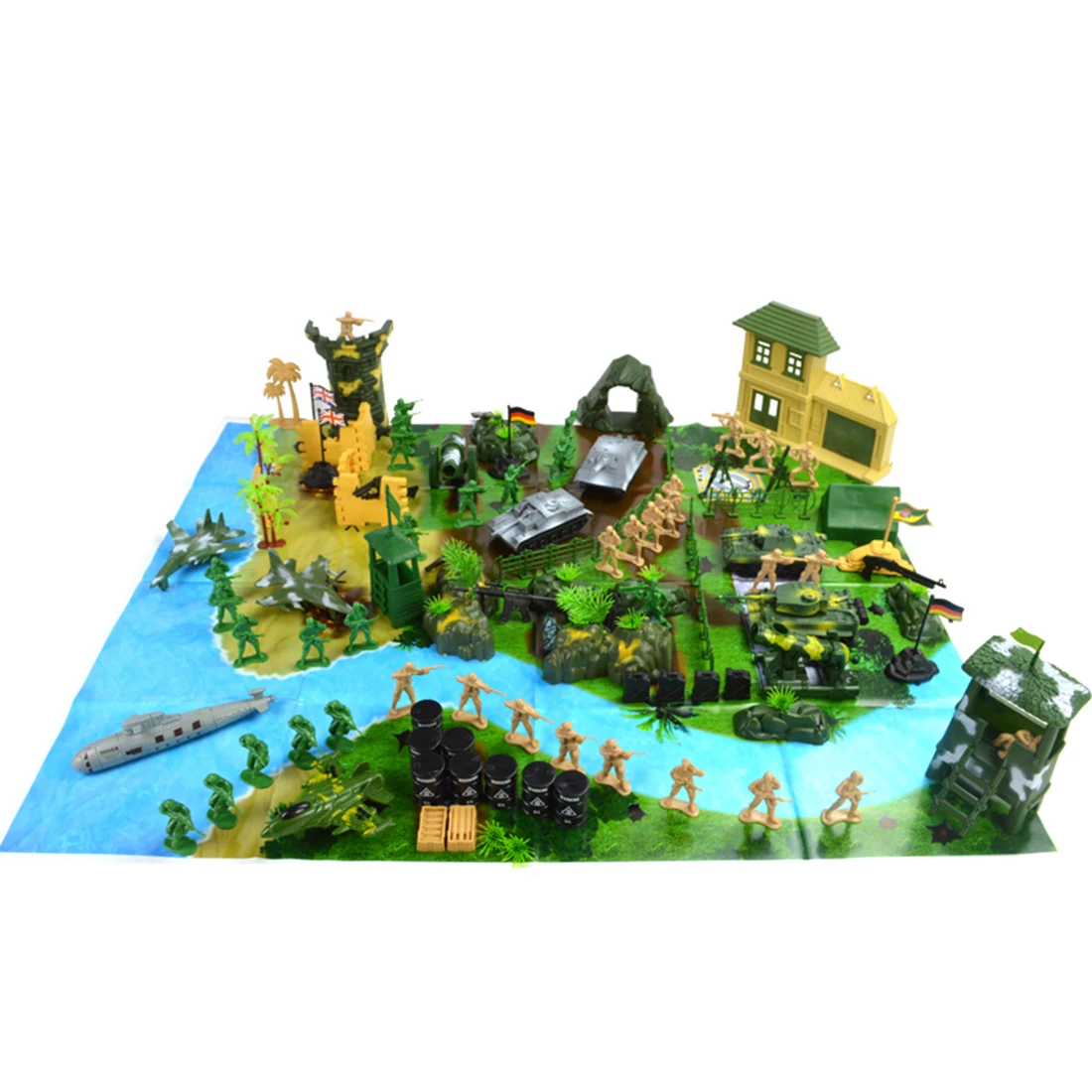 

300Pcs DIY Small Soldier Plane Model Military Tank National Flag Model Toy Set Kids Toys Hobbies 2019 New Arrival