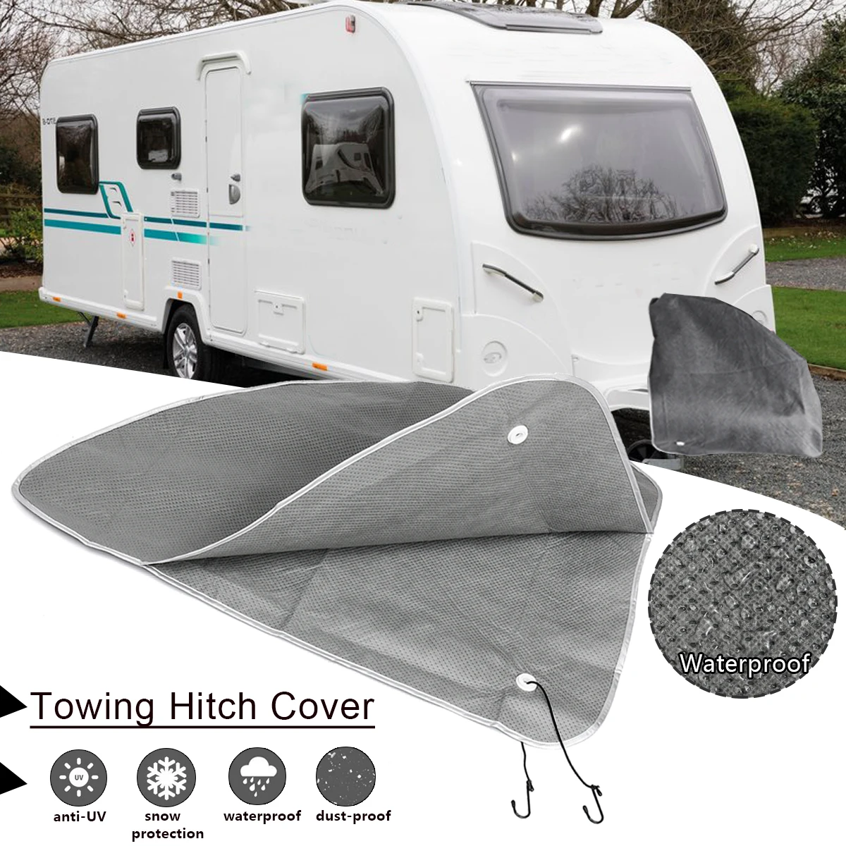

Universal Caravan Towing Hitch Coupling Lock Cover Waterproof Dustproof for RV Truck Trailer