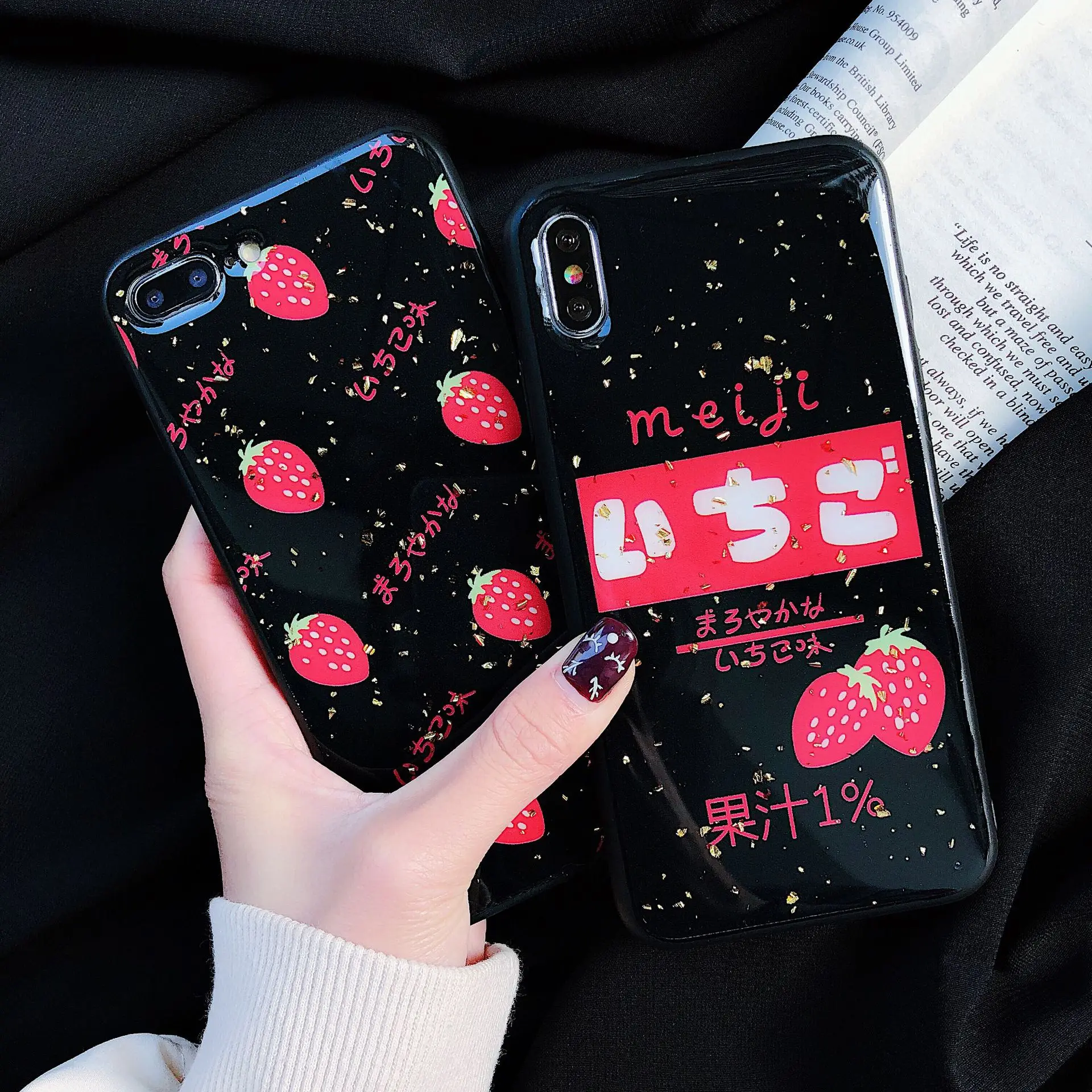Kawaii Japanese Retro Strawberry Drink Phone Case For iPhone 7 7 Puls 6