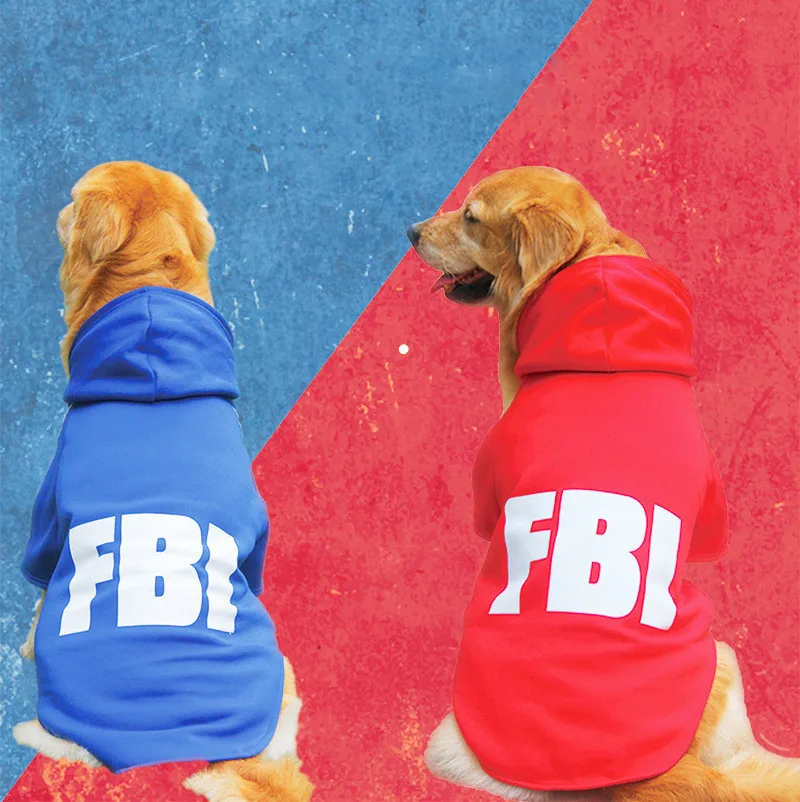 Куртка AHUAPET dog fbi, одежда для собак adidog, костюм в стиле fbi, зимняя теплая одежда для больших собак, одежда для бульдога F