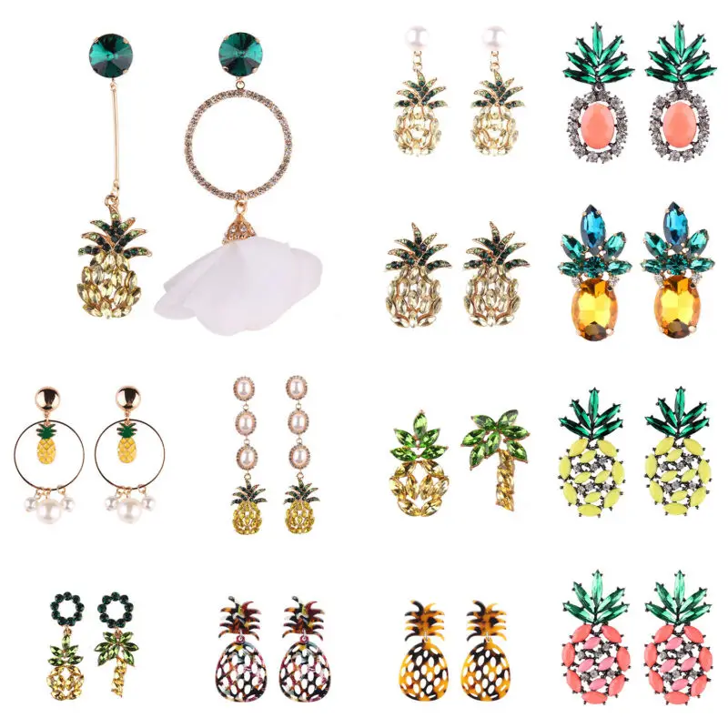 New style Pineapple Earring Eardrop Women Irregular Drop Dangle Crystal Rhinestone Jewelry Classic fashion Sweet grace Popular | Украшения
