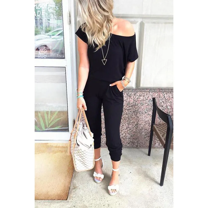 

Sexy romper women long jumpsuit summer women lady bodysuit trousers black pants beach jumpsuit coveralls playsuit female frock