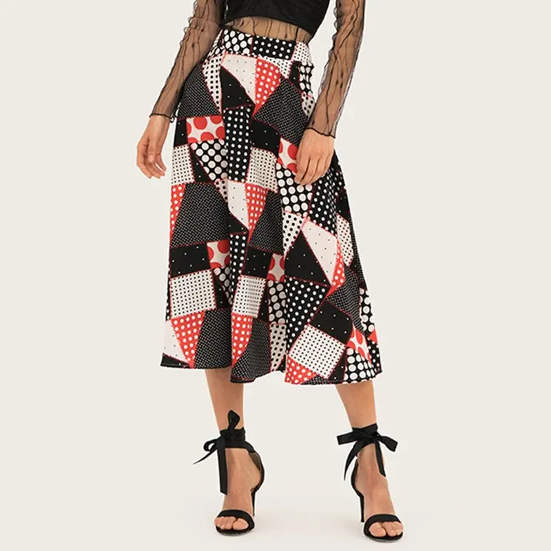Sweet Vintage Long Skirt Casual Elegant Black Beach Boho Sexy Lady Women Aline Summer Geometric Print Female Fashion Retro Skirt Sweet Vintage Long Skirt Casual Elegant Black Beach Boho Sexy Lady Women Aline Summer Geometric Print Female Fashion Retro Skirt