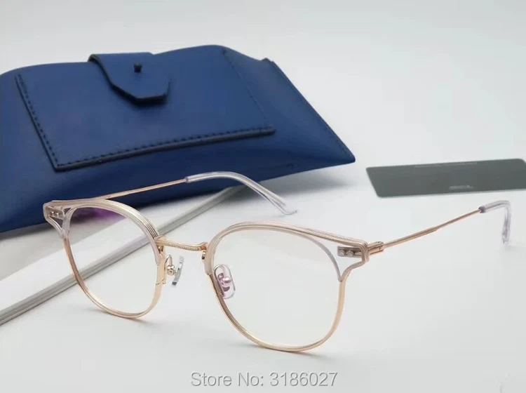 Comprar Gafas con montura de acetato de Metal con puente de doble nariz de gafas redondas de moda Retro Para hombre y mujer de marca suave