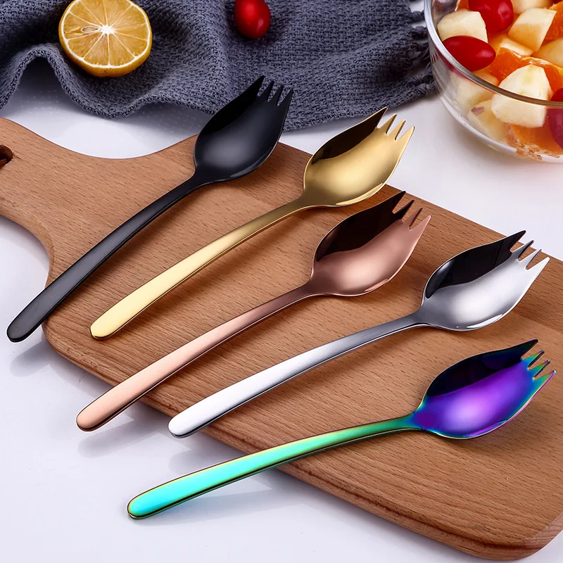 5Pcs/Set Creative Fork Spoon Dinnerware Set Stainless Steel Cutlery Set ...