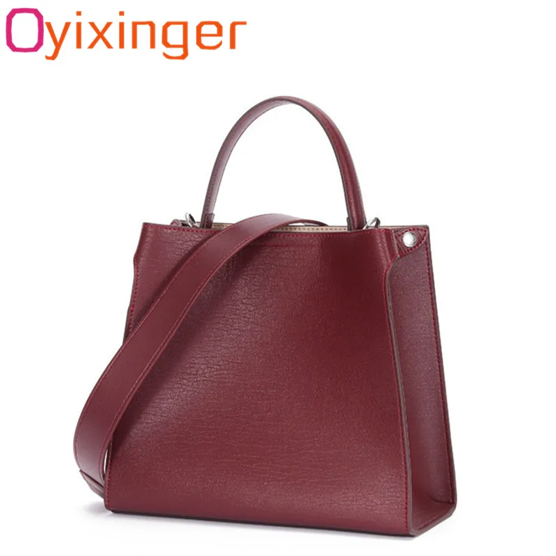 

Women Genuine Leather Messenger Bag Women's Handbags Shoulder Bag Cattlehide Crossbody Hand Bags Real Leather Handbag Mujer Sac