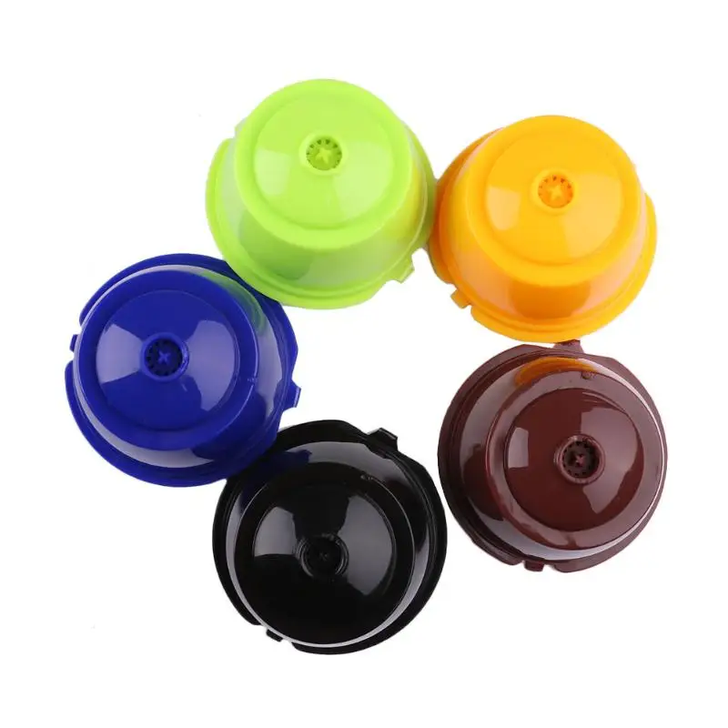 5pcs Plastic Reusable Coffee Capsule Cup Filter Baskets Set with Spoon for Dolce Gusto Coffee Machine Coffee Filter Coffeeware 5pcs Plastic Reusable Coffee Capsule Cup Filter Baskets Set with Spoon for Dolce Gusto Coffee Machine Coffee Filter Coffeeware