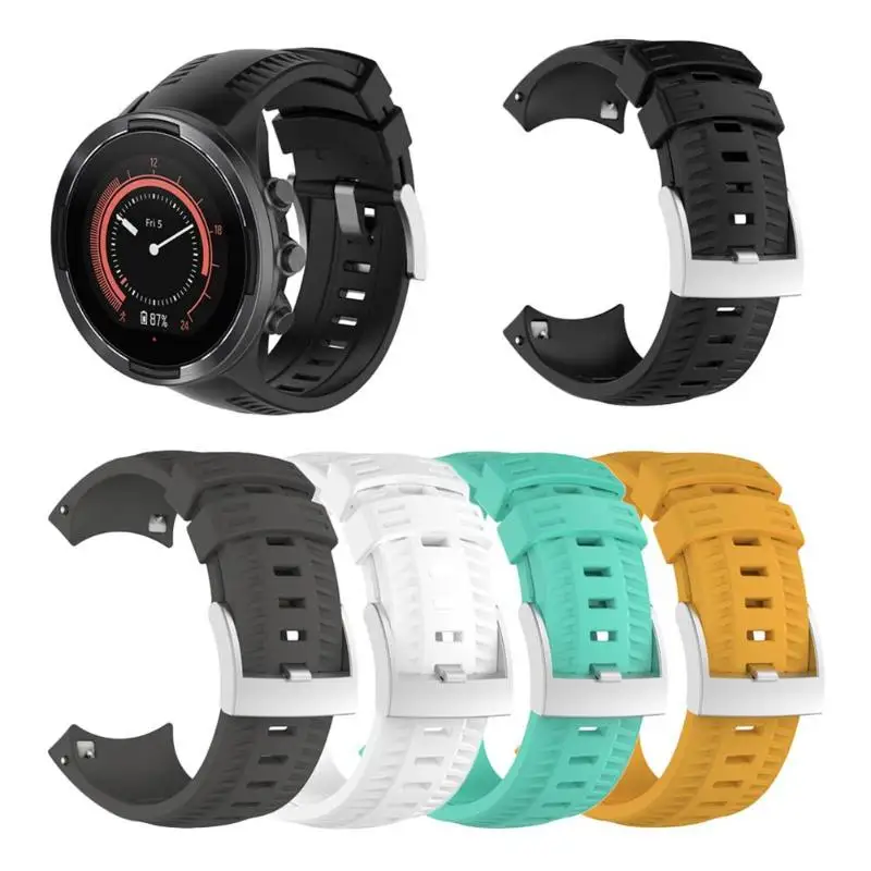 

2019 New Smart Watch Sport Silicone Wrist Band Strap Bracelet Buckle For Suunto 9 Baro Watch Strap 22.5cm