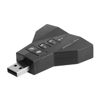 

ALLOYSEED Dual Microphone Headset 3D Audio Card Sound Card Virtual 7.1 CH Converter for CD, MP3, TV, recorder