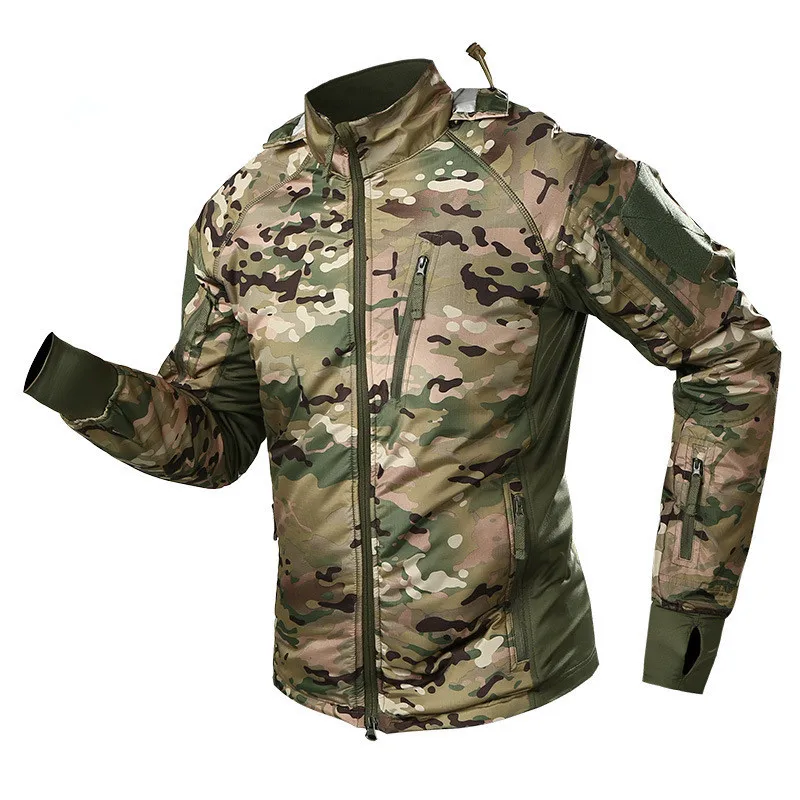 

Outdoor Climbing Sport Waterproof Plus Velvet Warm Coat Winter Hiking Riding Training Ultralight Breathable Camo Tactical Jacket