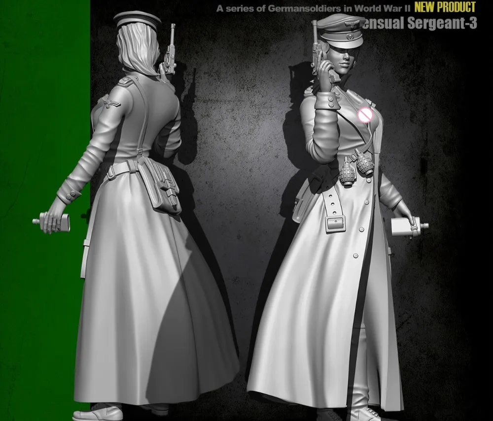 

Resin Figure Kit 1/35 Germany Female Sexy Soldier Army Garage Resin Model Kit