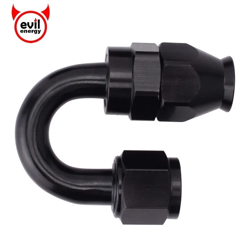 

evil energy AN8 PTFE Teflon Hose End Reusable Aluminum Alloy Adapter 0 45 90 180 Degree Fitting Black For PTFE Oil Fuel Line