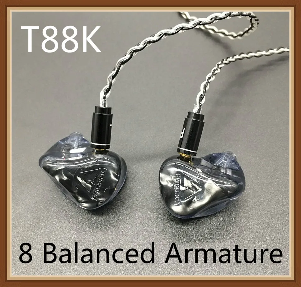 TONEKING T88K Сделанные на заказ 8 сбалансированных якорей 8BA Knowles 16 драйверов Hifi