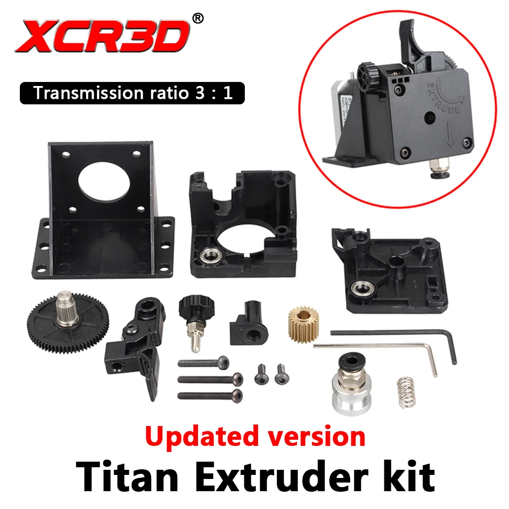 XCR3D Titan экструдер 3D-принтеры Запчасти для E3D V6 Hotend j-руководителя Боуден Монтажный кронштейн 1,75 мм нити 3:1 коэффициент передачи